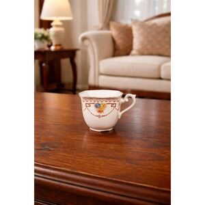 Vintage English Porcelain Teacup Floral Gold Trim Made in England